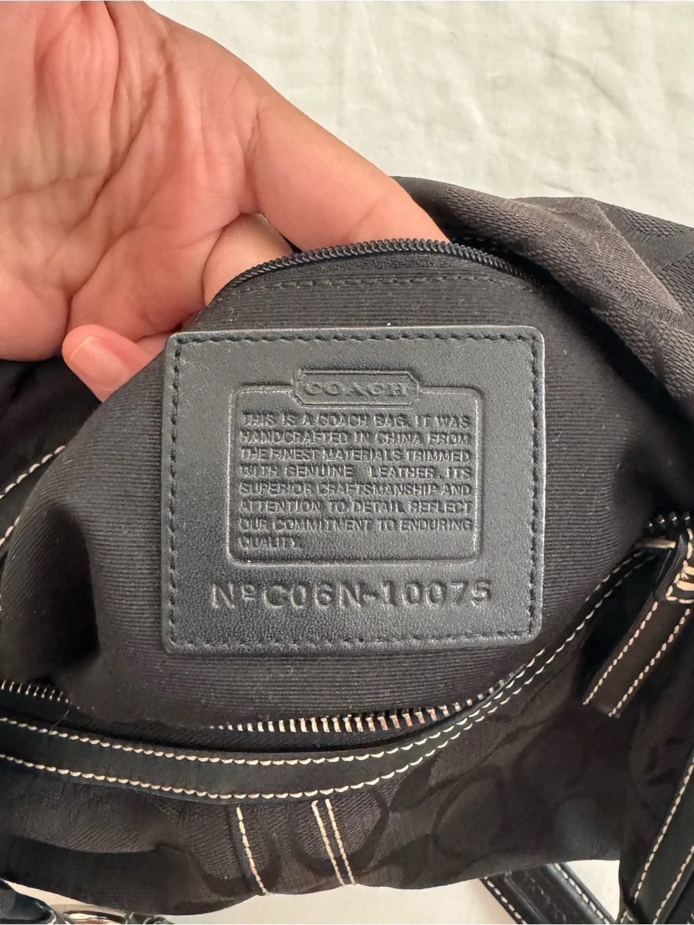 Black Coach Signature Hobo Shoulder Bag